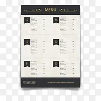 金色花纹餐厅菜单矢量素材