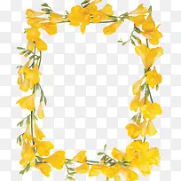 黄色花朵长方形边框