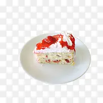 白色盘子里的蛋糕