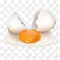 白色鸡蛋壳新鲜蛋黄