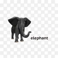 几何图像组成的大象