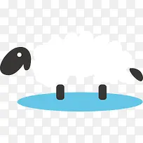 矢量长款卡通绵羊