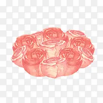 暖色系玫瑰彩绘图案