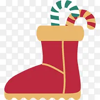 圣诞节红色礼物靴子