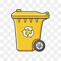 黄色简约保护环境可回收标志的垃