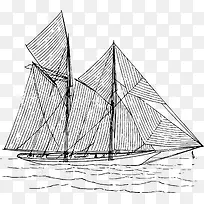 素描帆船