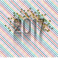 彩色条纹背景新年卡