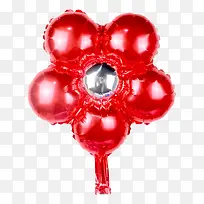 红色花朵铝箔气球