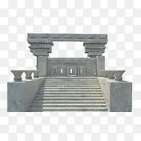 灰色希腊石头楼梯神庙