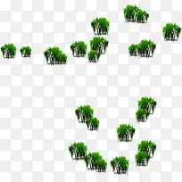 创意不规则形状树木排列