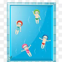 卡通游泳海报
