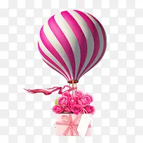 情人节表达心意娇艳花卉热气球