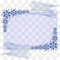 蓝紫色花纹边框