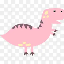 儿童画卡通粉色恐龙