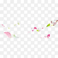 粉色花瓣树叶漂浮素材