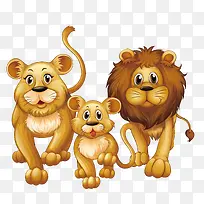 可爱的狮子家庭