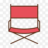 红色手绘座位椅子元素