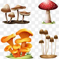 卡通蘑菇设计矢量素材,