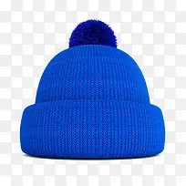 蓝色针织毛线帽子