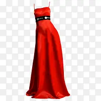 红色优雅长裙