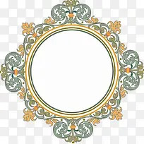 复古花纹设计镜子边框图案