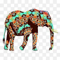 花纹大象艺术图案