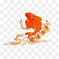 鲤鱼跃龙门中国画