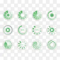矢量创意绿色清新圆形缓冲图标