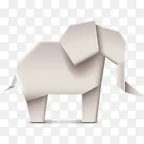 矢量手绘折纸大象