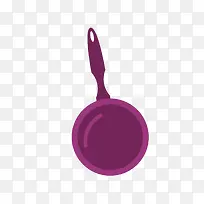 矢量紫色平底锅炒锅