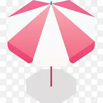 红白色夏天遮阳伞