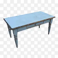 蓝灰色旧办公桌子