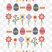 复活节彩蛋花朵背景
