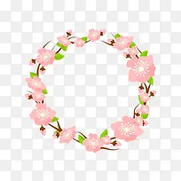 粉色花朵环
