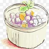 手绘框子里的葡萄
