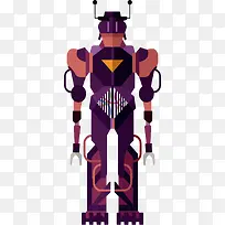 矢量手绘紫色机器人