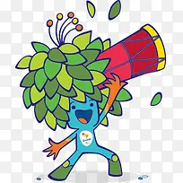 Q版奥运卡通形象绿色形象