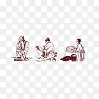 中国古代做饭人物画像