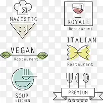 6款创意餐厅标志矢量素材