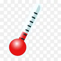 矢量红色白色圆球温度测量器