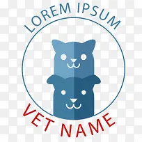 矢量蓝色动物医疗logo素材图