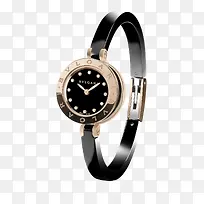 宝格丽女表腕表玫瑰金黑边手表
