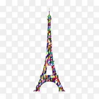 多彩巴黎铁塔矢量素材