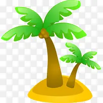 夏日沙滩元素植物树叶椰子树