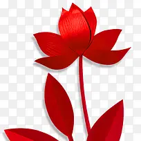 红色喜庆装饰花卉设计图