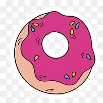 粉色甜甜圈卡通插画