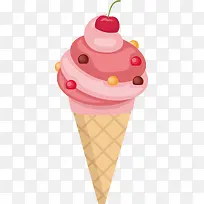 卡通草莓味冰淇淋图