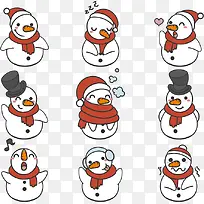 可爱雪人九宫格