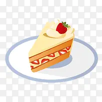 芝士三角形切块水果蛋糕手绘蛋糕