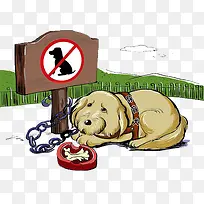 手绘导盲犬